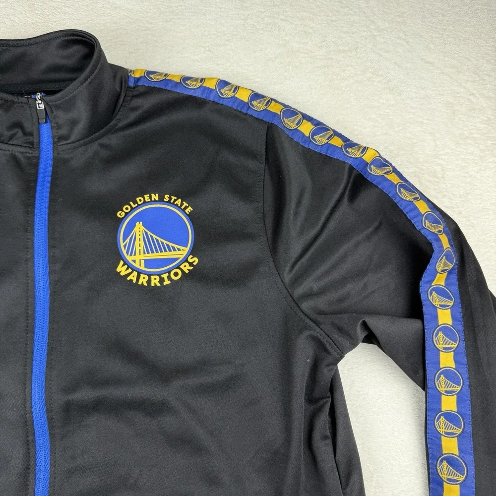 NBA Golden State Warriors Zip Warm Up Track Jacket Back‎ Graphic Men's Sz XL